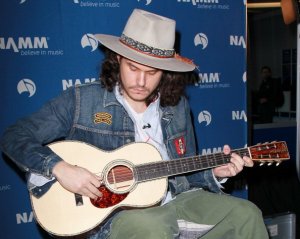 ANAHEIM, CA - JANUARY 18: 110th NAMM Show's Media Preview Day: Recording artist John Mayer attends to showcase the 00-45SC The John Mayer Stagecoach Edition guitar. The limited series acoustic was made by C.F. Martin & Co and revealed for the first time at The NAMM Show at the Anaheim Convention Center on January 18, 2012 in Anaheim, California. (Photo by David Livingston/Getty Images for NAMM)