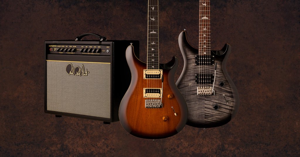 Two PRS Guitars and a PRS Guitar Amp