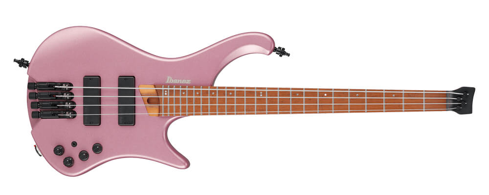 Bass Workshop EHB1000S-PMM Electric Bass Guitar w/Gig Bag, Pink Gold Metallic Matte
