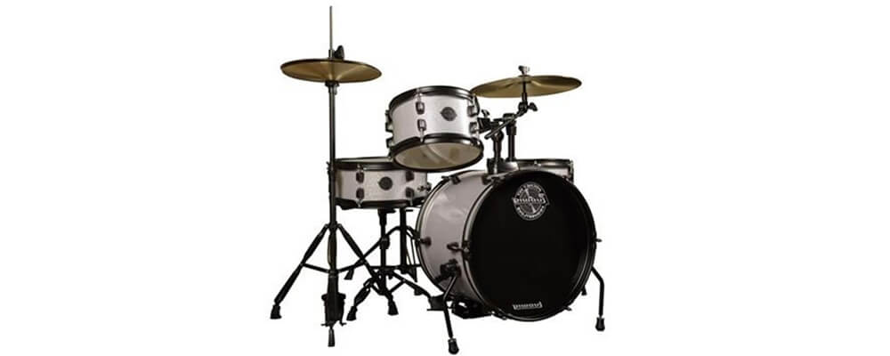 Ludwig LC178X029DIR Pocket Kit 4-Piece Drum Kit with Hardware and Cymbals in White Sparkle
