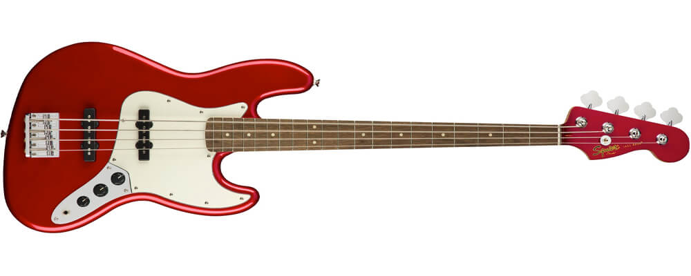 Squier Contemporary Jazz Bass, Dark Metallic Red Hari Kemerdekaan
