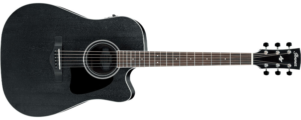 Ibanez Artwood AW84CE-WK Acoustic Guitar, Weathered Black