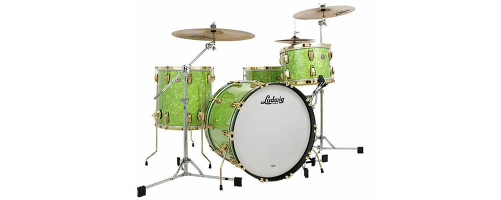 Ludwig L84233LXEPWCB Classic Maple Vintage 3-Piece (22/16/13) Drum Shell Kit in Emerald Pearl Entry-Level Drums