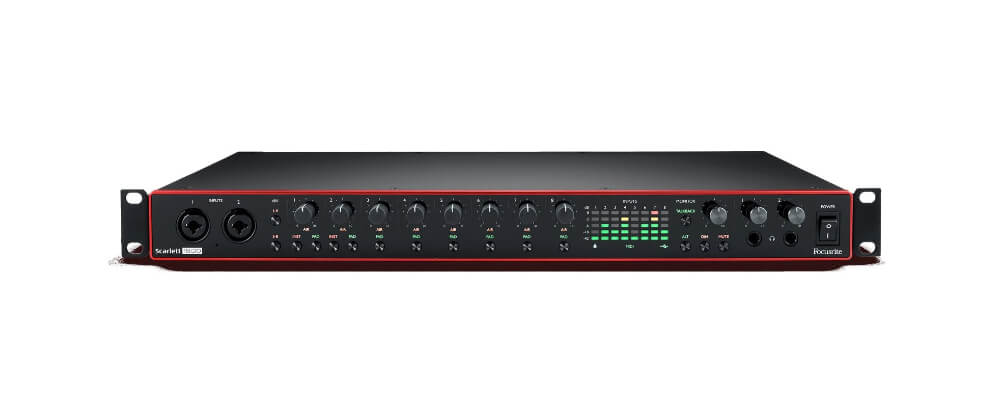 Focusrite Scarlett 18i20 studio recording gear